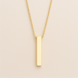 Sleek Gold Pillar Bar Pendant Necklace