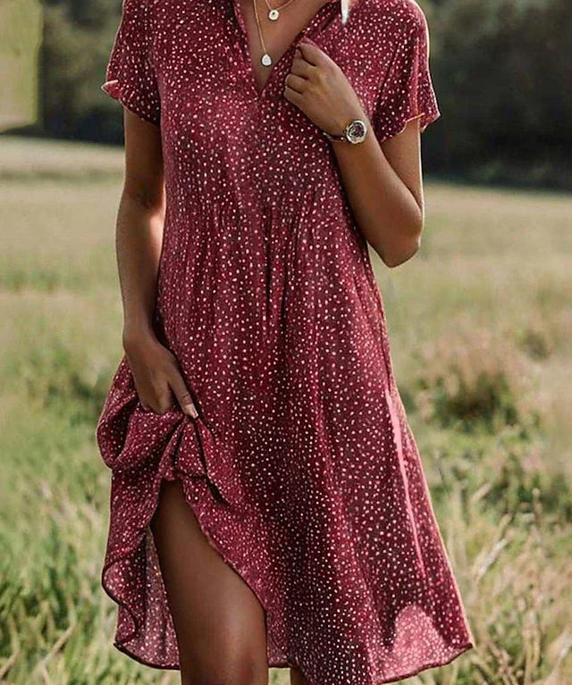 Women's Casual Shirt Dress | Short Sleeve