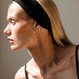 Silver Hoop Earrings - Organic Abstract Shape - Polished Silver Tone - Alloy