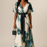 Women's Wrap V Neck Dress | Maxi