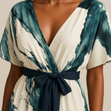 Women's Wrap V Neck Dress | Maxi