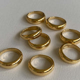 Gold Dome Ring - Chunky Polished Design - 18K Gold Tone - Stainless Steel