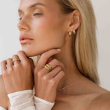 Gold Dome Ring - Chunky Polished Design - 18K Gold Tone - Stainless Steel