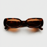 Women’s Slim Rectangular 90s Sunglasses – Choc Tortoise Frame with Smoke Lenses