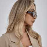 Women’s Slim Rectangular 90s Sunglasses – Choc Tortoise Frame with Smoke Lenses