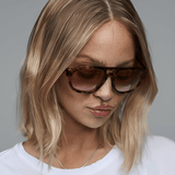 Women’s Rounded Aviator Sunglasses – Camo Stripe or Tortoise Frame with Toffee or Mocha Lenses