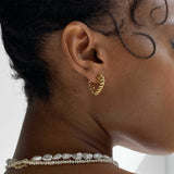 Twisted Gold Plated Heart Shaped Hoop Earrings