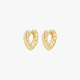 Twisted Gold Plated Heart Shaped Hoop Earrings