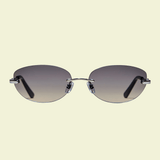 Angular Cat-Eye Sunglasses – Glossy Black Frame