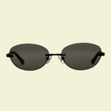 Angular Cat-Eye Sunglasses – Glossy Black Frame