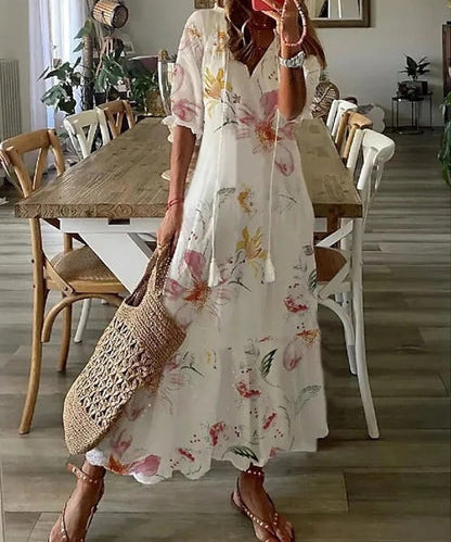 Women's Half Sleeve Boho Dress | Maxi