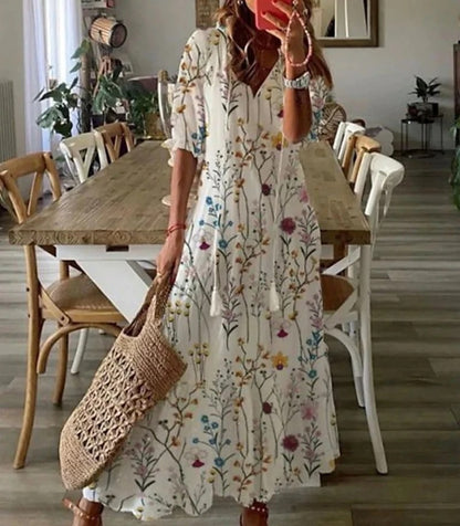 Women's Half Sleeve Boho Dress | Maxi