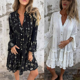 Women's Long-sleeved Boho Dress | Mini