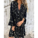 Women's Long-sleeved Boho Dress | Mini