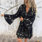 Women's Long-sleeved Boho Dress | Mini
