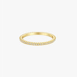 Gold Eternity Ring - Thin Band Design - 18K Gold Tone - Zirconia Accents