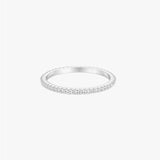 Slim Silver Tone Eternity Ring with Clear Stones